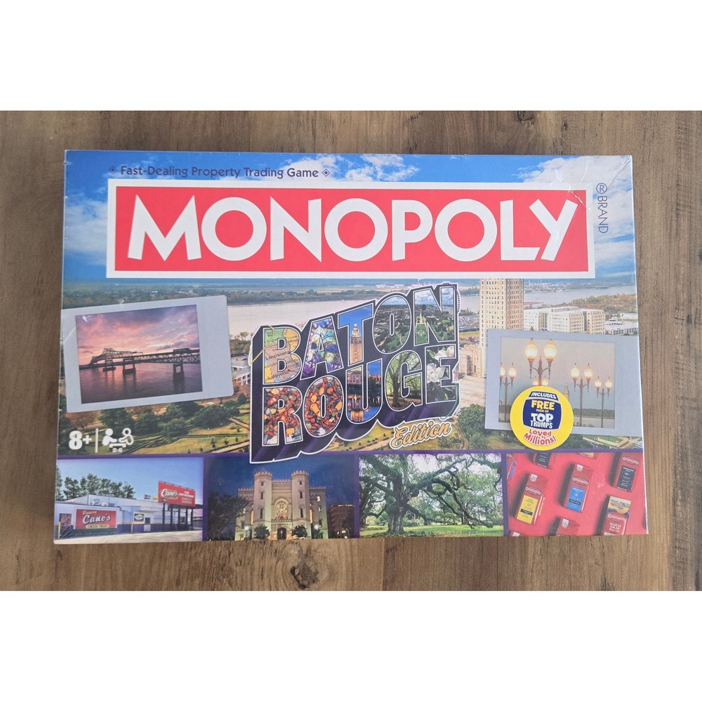 Monopoly Baton Rouge Edition Board Game Louisiana Red Stick Hasbro New Sealed